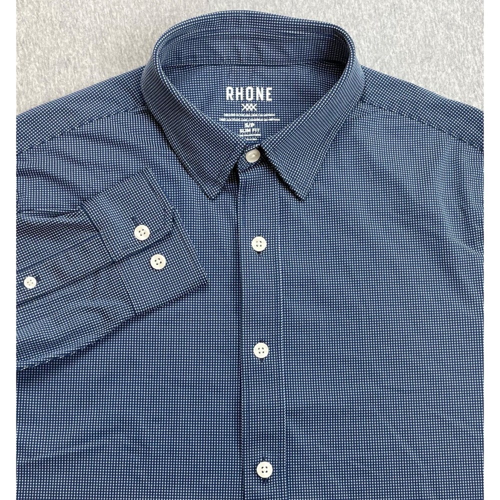 Rhone Shirt Mens Small Speckled Stretch Button Up Long Sleeve